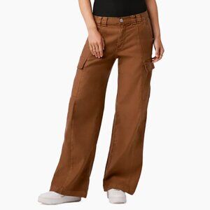 NWOt's Hudson Jeans Cargo Caramel Cargo Wide-Leg Linen-Blend  Size 28